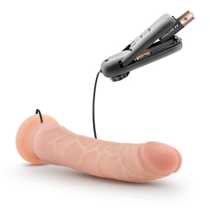 Dr. Skin - 8.5 Inch Vibrating Realistic Cock  With Suction Cup - Vanilla/Mocha