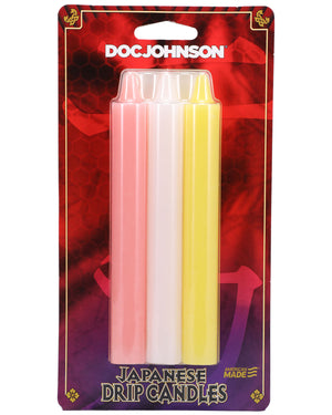 Japanese Drip Candles - 3 Pack - Pink, White, Yellow