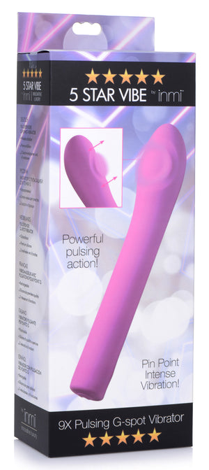 5 Star 9x Pulsing G-Spot Silicone Vibrator - Pink