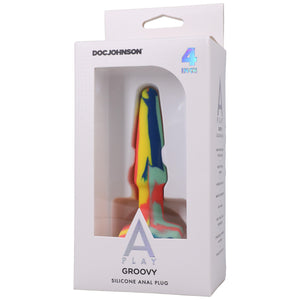 A-Play Groovy Silicone Anal Plug 5 Inch - Berry/Sunrise