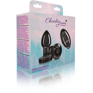 Cheeky Charms - Rechargeable Vibrating Metal Butt  Plug With Remote Control - Purple/Pink/Red/Black - Small