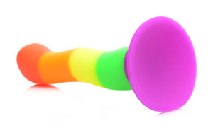 Proud Rainbow Silicone Dildo With Harness