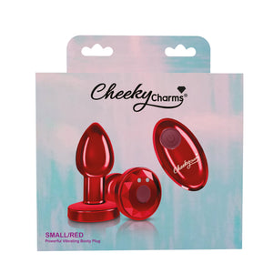 Cheeky Charms - Rechargeable Vibrating Metal Butt  Plug With Remote Control - Purple/Pink/Red/Black - Small