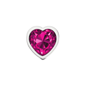 Cheeky Charms-Silver Metal Butt Plug- Heart-Bright Pink-Small/Med/Lg