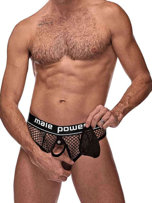 Cock Pit Net Cock Ring Thong - S/ M - Black