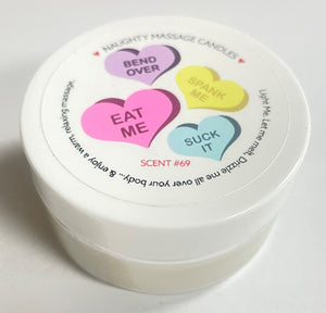 Vday Candy Heart Massage Candle - Madagascar  Vanilla 1.7 Oz