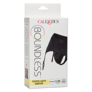 Boundless Thong With Garter - S/M L/XL - Black