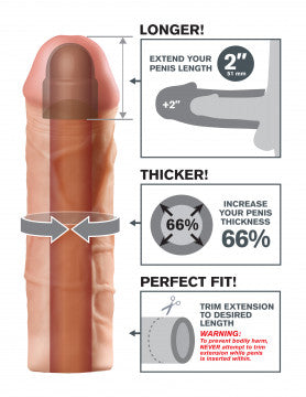 Fantasy X-Tension Mega 2-Inch Extension - Brown