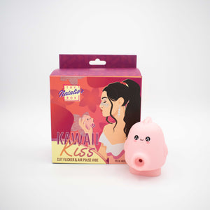 Kawaii Kiss Clit Flicker and Air Pulse Stimulator  - Pink