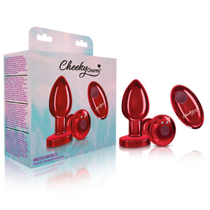 Cheeky Charms - Rechargeable Vibrating Metal Butt  Plug With Remote Control - Pink/Purple/Red/GunMetal - Medium