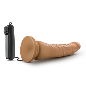 Dr. Skin - 8.5 Inch Vibrating Realistic Cock  With Suction Cup - Vanilla/Mocha