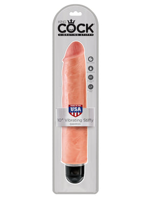 King Cock 10 Inch Vibrating Stiffy Flesh