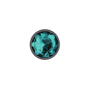 Cheeky Charms-Gunmetal Metal Butt Plug- Round-Teal-Small/Med/Lg