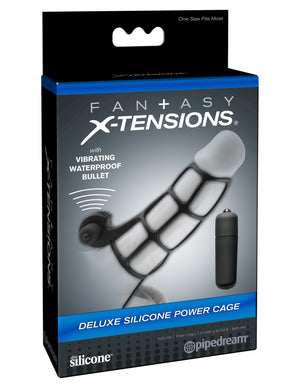 Fantasy X-Tensions Deluxe Silicone Power Cage  - Black