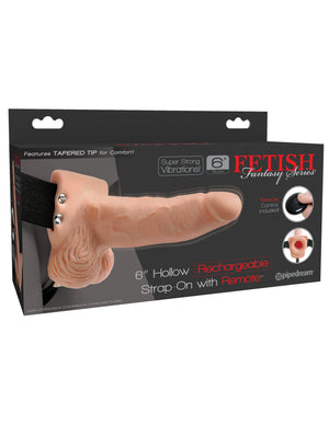 Fetish Fantasy Series 6 Inch Hollow Rechargeable Strap-on With Remote - Flesh