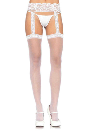 Sheer Thigh Highs - One Size - White