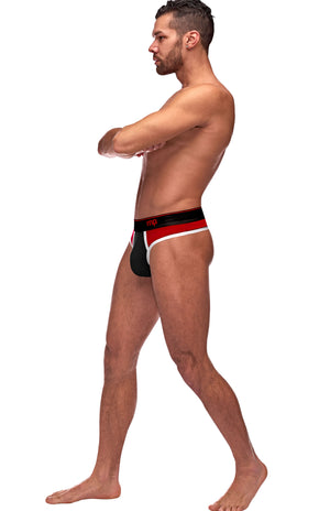 Retro Sport Panel Jock - S/M - L/XL - Black & Red