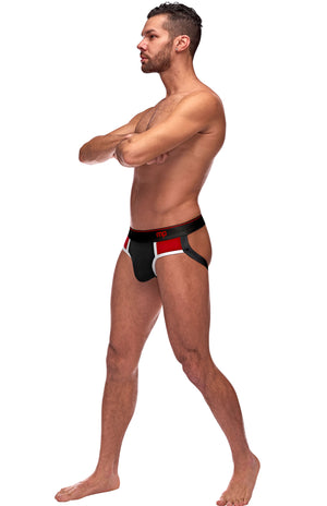 Retro Sport Panel Jock - S/M - L/XL - Black & Red