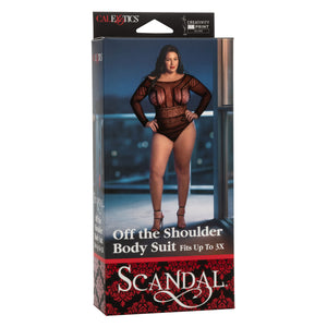 Scandal Off the Shoulder Body Suit - One Size/Plus Size - Black