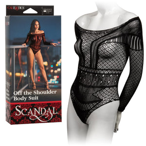 Scandal Off the Shoulder Body Suit - One Size/Plus Size - Black